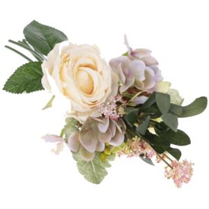 Umělá květina, kytice růže a hortenzie