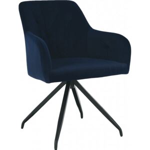 Tempo Kondela Otočná židle, modrá Velvet látka/černá, VELEZA