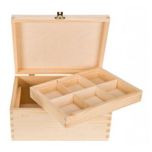 Dřevěná krabička s organizérem KR048