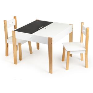 ModernHOME Dětský stolek s 2 židličkami bílý, OT143