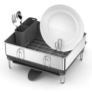 Odkapávač na nádobí Simplehuman Compact - ocel rám,kartáčovaná nerez ocel/šedý plast, FPP