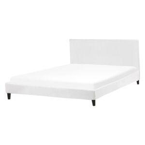 Čalouněná sametová postel bíla 180 x 200 cm FITOU