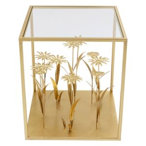 KARE DESIGN Odkládací stolek Flower Meadow zlatý, 40×40 cm, Vemzu
