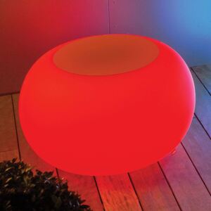 BUBBLE Outdoor LED stůl RGB, plsť oranžová