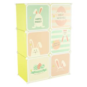 TEMPO Dětská modulární skříňka, zelená/dětský vzor, TEKIN
