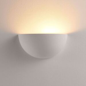 Polokruhová LED lampa Narin ze sádry, bílá