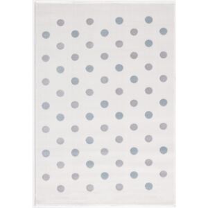 Livone Dětský koberec - krémový s puntíky barva: krémovo - modrá, rozměr: 120 x 180 cm