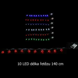 Světelný řetěz na baterie 140 cm 10 LED červená srdce