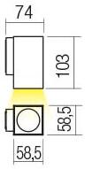 Redo 90085 Quad, šedé venkovní nástěnné svítidlo, 3W LED 3000K, výška 10,3cm, IP65
