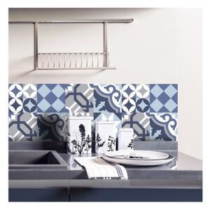 Tile Cover Grey & Blue 31220 Kachlík, šedo-modro-bílé ornamenty