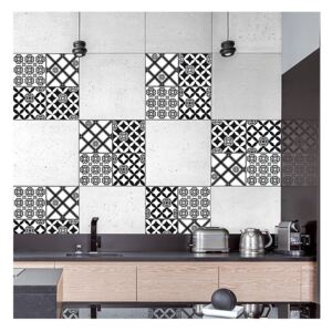 Tile Cover Black & White Azulejos 31222 Kachlík, černo-bílé ornamenty