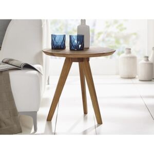 Kulatý odkládací stolek z dubového masivu OLPE - skandinávský design