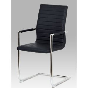Autronic - Konferenční židle, černá ekokůže, kov chrom - HC-349 BK