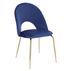 Židle Solie Velvet modrá/zlatá