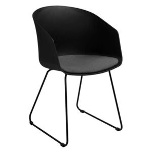 Židle Moon 40 černá/šedý polštář