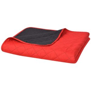 Oboustranný prošívaný přehoz na postel - červeno-černý | 170x210 cm