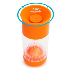 Munchkin - Netekoucí hrnek s infuzérem 414 ml - oranžový