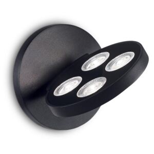 LED Nástěnné svítidlo Ideal Lux Garage AP4 round nero 205908 kulaté černé