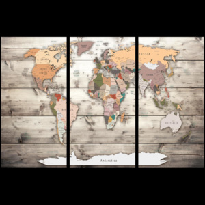 Murando DeLuxe Mapa na korkové tabuli - historická mapa světa 90x60 cm