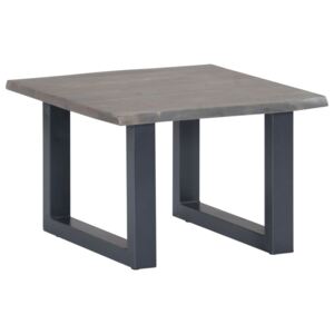 Konferenční stolek šedý 60 x 60 x 40 cm akáciové dřevo a železo