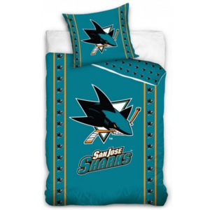 NHL - Hokejové ložní povlečení San Jose Sharks - 100% bavlna refoncé - 70 x 90 cm + 140 x 200 cm