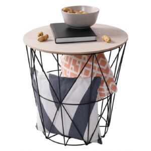 Příruční stolek, přírodní/černá, NANCER TYP 1