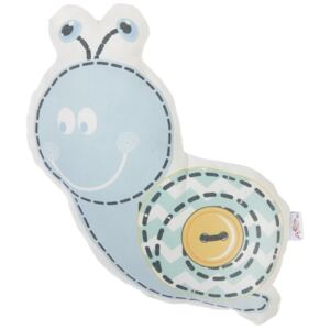 Modrý dětský polštářek s příměsí bavlny Apolena Pillow Toy Snail, 30 x 28 cm