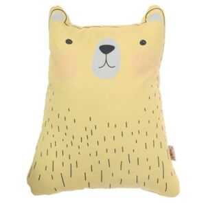 Žlutý dětský polštářek s příměsí bavlny Apolena Pillow Toy Bear Cute, 22 x 30 cm