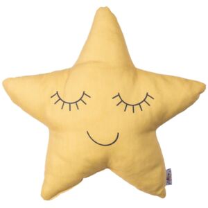Žlutý dětský polštářek s příměsí bavlny Apolena Pillow Toy Star, 35 x 35 cm