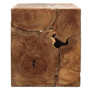 Příruční stolek z teakového dřeva HSM collection Cube, 30 x 35 cm