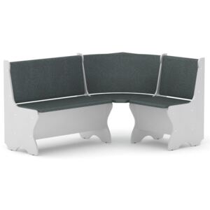 Rohová lavice KANADA (Materiál potahu: vinyl - šedá, Provedení: bílá)