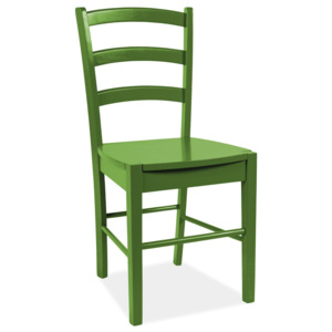 Dřevěná jídelní židle v klasickém stylu v zelené barvě KN269