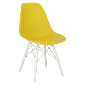 Židle P016W PP White inspirovaná DSW žlutá