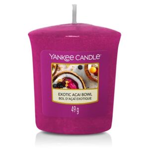 Yankee Candle - votivní svíčka Exotic Acai Bowl (Miska exotických chutí) 49g (Sladké a lahodné exotické ovoce, sesbírané po ostrově, smíchané s krémovým kokosem a ovoněné dotekem růže a jasmínu.)