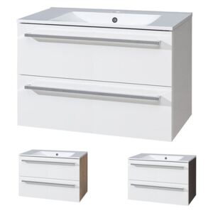 Mereo Bino koupelnová skříňka s keramickým umyvadlem 80 cm Varianta: Bino koupelnová skříňka s keramickým umyvadlem, 80 cm, bílá/bílá