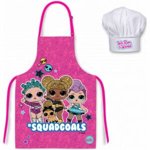 Javoli • Dětská / dívčí zástěra s kuchařskou čepicí L.O.L. Surprise - pro holky 3 - 8 roků