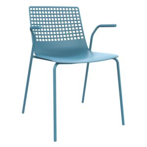 Židle Wire 4 s područkami modrá
