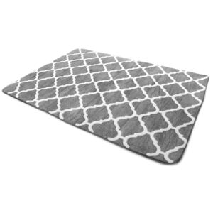 Tutumi Plyšový kusový koberec 3D Clover šedý medium a bílý Rozměr: 120x170cm