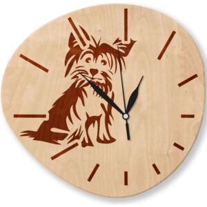 HOORAY Dřevěné nástěnné hodiny Pejsek