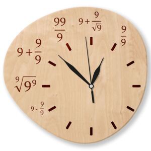 HOORAY Dřevěné nástěnné hodiny Matematika
