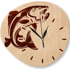 HOORAY Dřevěné nástěnné hodiny Ryba