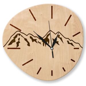 HOORAY Dřevěné nástěnné hodiny Hory