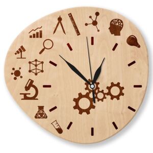 HOORAY Dřevěné nástěnné hodiny Fyzika