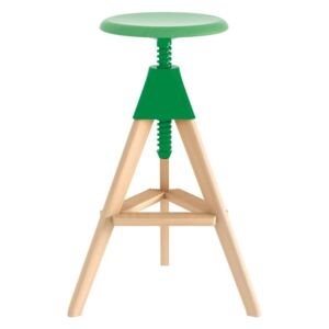 MAGIS - Barová židle TOM - The Wild Bunch - buková se zeleným šroubem a sedákem