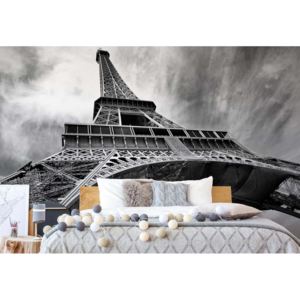 Fototapeta - Paris Eiffel Tower Black And White Vliesová tapeta - 206x275 cm