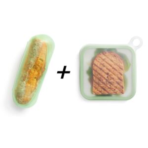 Lékué sada silikonových obalů sandwich Reusable Sandwich & Baguette | zelený