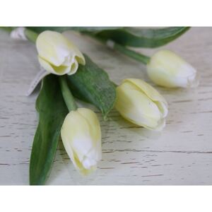 Tulipán umělý - světlý- bílý