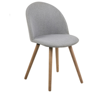 Jídelní židle s čalouněním v šedé látce na dřevěné konstrukci SET 2 ks DO146