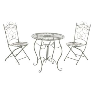 Souprava kovových židlí a stolu G11784335 (SET 2 + 1) Barva Zelená antik
