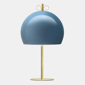 Torremato Bon Ton, stolní lampa z mosazi, modré stínítko, 1x30W E14, výška 60,3cm